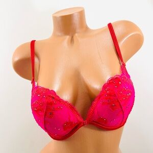 34C Victoria’s Secret Sexy Little Things Rhinestone Lace Push Up Bra